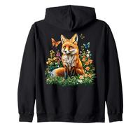 Renards Amoureux des Animaux Art Renard drôle Fleurs de Fox Sweat à Capuche