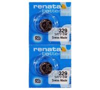 Renata 329 Lot de 2 piles à oxyde d'argent pour montre électronique