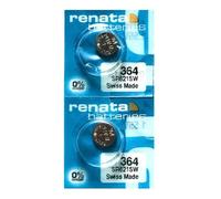 Renata 364 SR621SW Lot de 2 Piles pour Montre à l'oxyde d'argent 1,55 V
