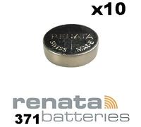 Renata 371 SR920SW Lot de 10 piles bouton pour montre Fabriquées en Suisse 1,55 V