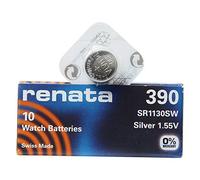 renata 390 SR1130SW Lot de 10 piles pour montre Argenté 1,55 V