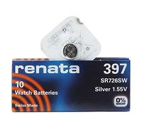 renata 397 SR726SW Lot de 10 piles pour montre Argenté 1,55 V