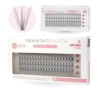 Renata Beauty 10D NATURAL Look [C Curl] Faux Cils Individuels - 80 Bouquets de Cils Individuels 10-13mm - Kit Extension de Faux Cils Naturel DIY pour à la Maison - Technologie à Bande Invisible