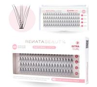 Renata Beauty 10D NATURAL Look Faux Cils Individuels [D Curl] - 80 Bouquets de Cils Individuels 10-13mm - Kit Extension de Faux Cils Naturel DIY pour à la Maison - Technologie à Bande Invisible