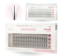 Renata Beauty 10D Radiant Look [C Curl] - 80 Bouquets de Cils Individuels 10-13mm - Pack DIY pour Effet Yeux Radieux - Faux Cils Style Naturel - Bande Invisible