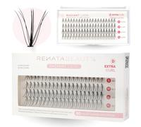 Renata Beauty 10D RADIANT Look [D Curl] cil Naturels Individuels - Pack de 80 Faux Cils 10-13mm - Multipack DIY Effet Yeux Radieux
