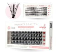 Renata Beauty 20D DOUBLE Volume Russe Extension Faux Cils [C Curl] - 80 Bouquets de Cils Individuels 10-14mm - Faux Cils Évasés - DIY Extension Cils Individuel - Bande Invisible
