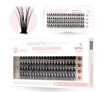 Renata Beauty 20D Double Volume Russe Extension Faux Cils [D Curl] - 80 Bouquets de Cils Individuels 10-14mm - Faux Cils Évasés - DIY Extension Cils Individuel - Bande Invisible…