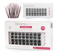 Renata Beauty Day2Night Faux Cils Cluster - Multipack 32 pièces, Longueurs Mixtes (10-14mm), Courbe C, Longue Tenue, Facile à Appliquer, Réutilisables