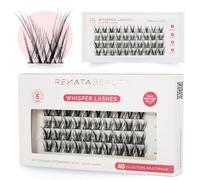 Renata Beauty Faux Cils Whisper - Multipack de 40 pièces, Longueurs Variées (10mm, 12mm, 14mm), Courbure C Subtile, Look Naturel, Réutilisables, Parfaits pour des Améliorations Quotidiennes des Yeux