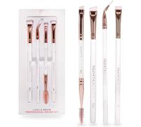 Renata Beauty Lot De 4 Pinceaux À Sourcils ¿ Kit Contenant : Pinceau Double Embout, Pinceau Biseauté, Pinceau Eyeliner, Pinceau Definer ¿Pinceaux De Maquillage Et Beauté Professionnels Polyvalents