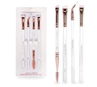 Renata Beauty Lot de 4 Pinceaux à Sourcils - Kit Double Embout, Biseauté, Eyeliner, Definer