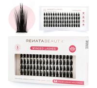 Renata Beauty Winged Faux Cils - Multipack de 64, Longueurs Variées (10mm, 12mm, 14mm), Effet Ailé Dramatique, Courbure C, Facile à Appliquer, Idéals pour des Looks de Maquillage Audacieux