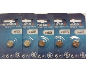 Renata CR1225 Lot de 5 piles bouton au lithium 3 V