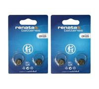 Renata CR1225 Pile bouton lithium 3V, Qualité Suisse, Lot de 2 x 2 (4 piles)