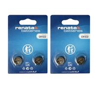 Renata CR1632 Pile Bouton Lithium 3V - Qualité Suisse pour Clés de Voiture, Capteurs Smart Home & Montres - 2X Lot de 2 (4 Piles)