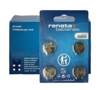 Renata Lot de 10 x 4 Piles Bouton au Lithium CR2016 3 V - Précision Suisse, Puissance fiable pour Tracker de Fitness, clés de Voiture et télécommandes
