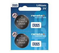 Renata CR2025 Lot de 2 piles bouton au lithium 3 V