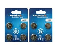 Renata CR2032, 2032 Pile Bouton Lithium 3V (2 x Lot de 4) - 8 Piles