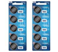 Renata CR2032 Lot de 10 piles bouton au lithium 3 V