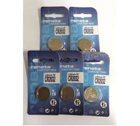 Renata CR2032 Lot de 5 piles bouton au lithium 3 V DL2032, ECR 2032, BR 2032