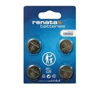 Renata CR2032 Pile bouton lithium 3V, Qualité Suisse, Lot de 4 piles