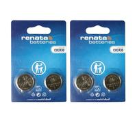 Renata CR2430 Pile bouton lithium 3V, Qualité Suisse, Lot de 2 x 2 (4 piles)