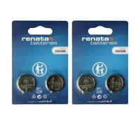 Renata CR2450N Pile bouton lithium 3V, Qualité Suisse, Lot de 2 x 2 (4 piles)