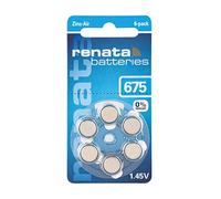 Renata Hearing Aid PR44 ZA 675 Lot de 6 Piles Bouton Zinc-air 660 mAh 1,4 V