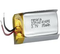 Renata ICP641414PE Pile rechargeable spéciale prismatique avec câble LiPo 3.7 V 85 mAh 1 pc(s)