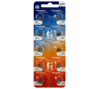 RENATA Lot de 10 Blisters de 1 Pile bouton oxyde argent X321 SR616SW