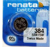 RENATA Lot de 2 Blisters de 1 Pile bouton oxyde argent X384 SR41SW