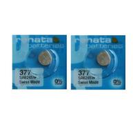 Renata Lot de 2 piles rondes 377 SR626SW 1,55 V Fabrication suisse Argenté)