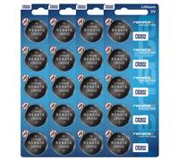Renata CR2032 Lot de 20 piles bouton au lithium 3 V