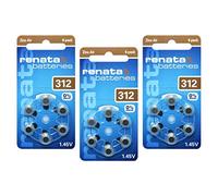 RENATA Lot de 3 Blisters de 6 Pile auditive ZA312 Zinc Air 0% Mercury 1,45V