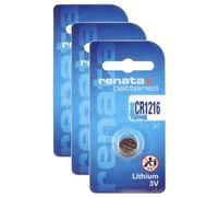 RENATA Lot de 3 Piles bouton CR1216 Lithium 3V
