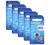 RENATA Lot de 5 Piles bouton CR1216 Lithium 3V