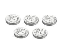 Renata Lot de 5 Piles de Montre en oxyde d'argent fabriquées en Suisse, 0% Mercure, Longue durée de Vie, Argenté, 5 x 364 ou SR621SW ou AG1