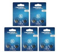 Renata Lot de 5 x 2 piles bouton au lithium CR1220 3 V - Précision suisse pour clés de voiture, lumières LED et tensiomètres de glycémie