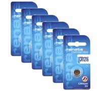 RENATA Lot de 6 Piles bouton CR1216 Lithium 3V