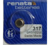 Renata-Pile pour montre Fabriqué en Suisse, Dimensions: 5,8 x 1,6 mm Ref Renata 317 (995 030)
