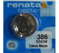 Renata/Swatch Group - Pile Bouton oxyde Argent 386 Renata 1.55V 130mAh - Blister(s) x 1