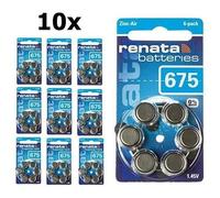 Renata zA 675 lot de 60 piles pour appareils auditifs 650 mAh 1,4 v
