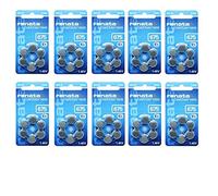 Renata zA 675 lot de 60 piles pour appareils auditifs 650 mAh 1,4 v