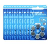 Renata ZA675.DP6 Lot de 60 Piles pour appareils auditifs Taille 675 10 x 6 Piles PR44 Bleu 1,45 V