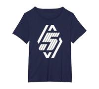 Renault Diamond Logo 5 E-Tech Voiture électrique T-Shirt, Femme Grandes Tailles, Bleu Marine, 1X