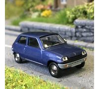 Herpa modèle réduit Voiture Renault R5, Bleu métallisé, Miniature à l’échelle 1:87, pièce de Collection, Designed in Germany, modèle en Plastique