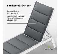 Renazzo Lounge chaise longue | capacité de charge 120 kg | 5 positions | résistant à l'eau