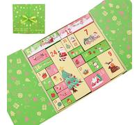 Renchey Calendrier de l'Avent Réutilisable | Boîte Calendrier de Compte à Rebours de Noël 24 Cases pour | Coffret à Cadeaux pour Rebord de Fenêtre Bureau Étagère Table | Fourrettes Bonbons