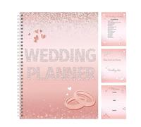 Renchey Carnet de Mariage, Planificateur De Liste De Mariage Pour La Mariée, Guide Complet Agenda Esthétique Compte à Rebours Fiançailles Souvenir Papeterie Pour Femmes Couples Invités